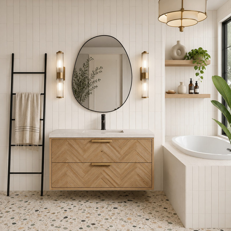 Carlsbad 42 " W 1 Single Vanity Bathroom Vanity With Concrete Top