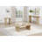 Beige Oak Coastal Rectangular Cocktail Coffee Table
