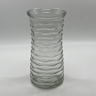 Vase transparent à motif texturé