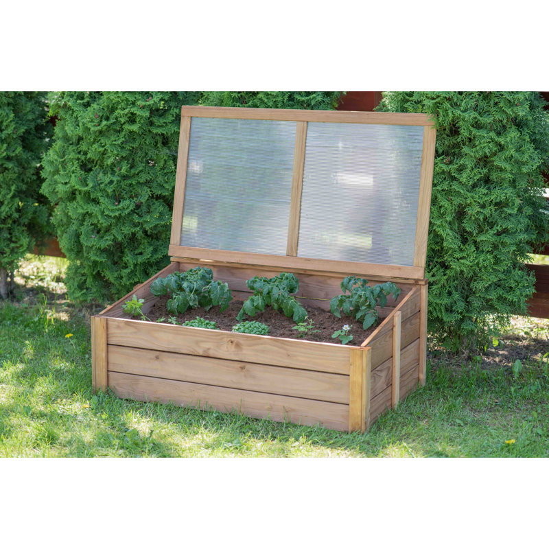 Tierra Garden Wooden Cold Frame 39.4"Wx23.6"Dx15.4"H
