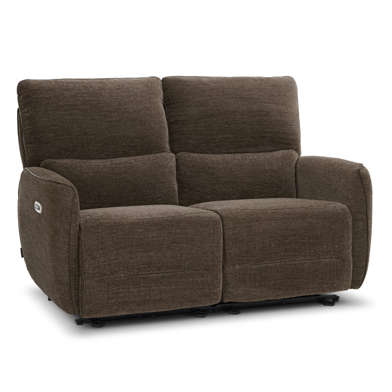 Zero Clearance Recliner Power Reclining Loveseat Sofa with Adjustable Headrest, RV Recliner Loveseat for Small Spaces