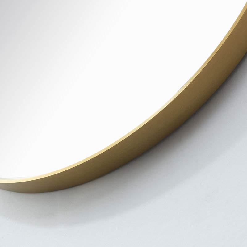 Kaliea Metal Flat Wall Mirror, Brushed Gold, 35.4'' x 35.4''
