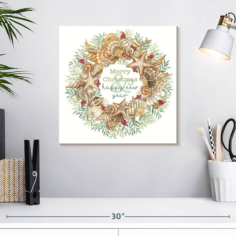 Couronne Lelend Coastal Merry Christmas, H 16 po x l 16 po