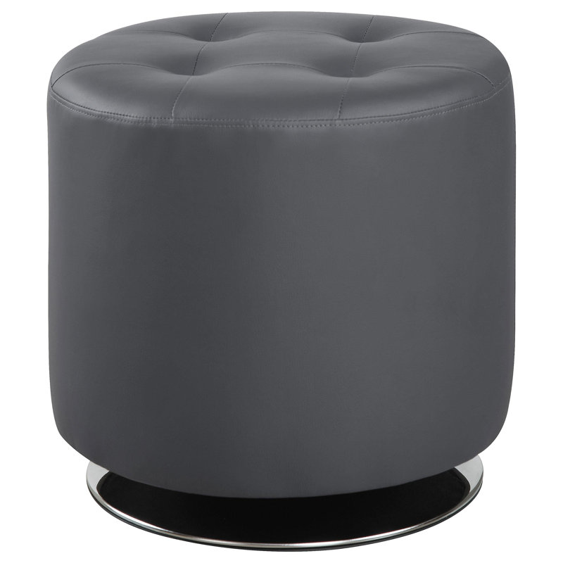 Ilkley Faux Leather Ottoman, Gray