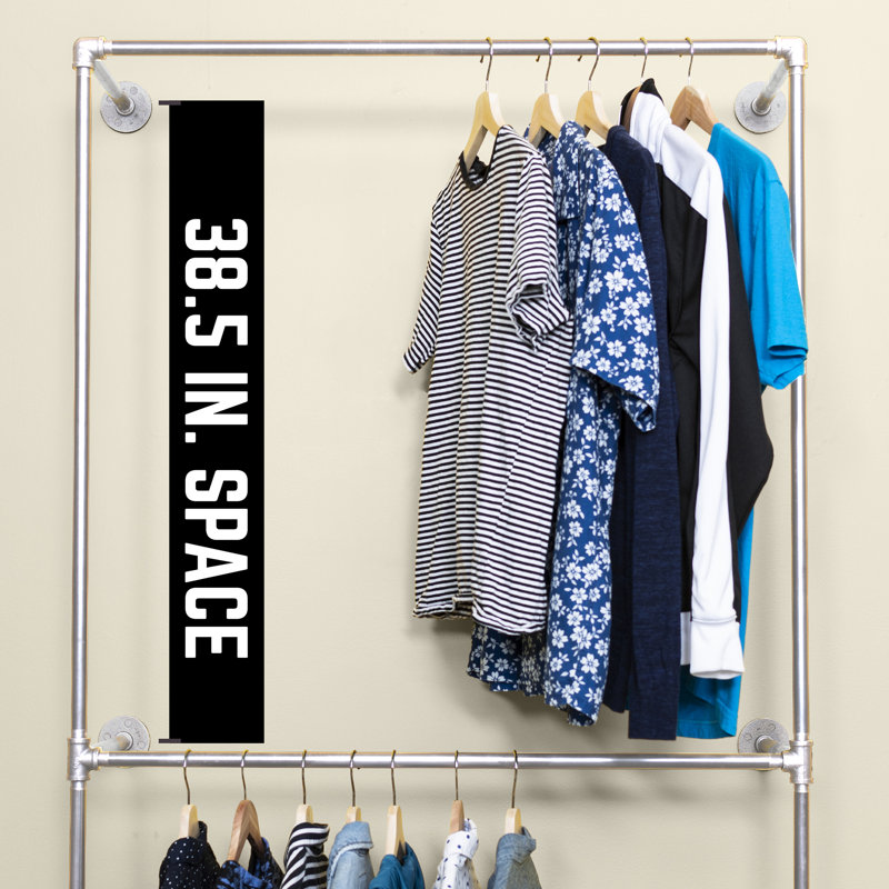 38.5'''' Wall Mounted Industrial Clothes Rack