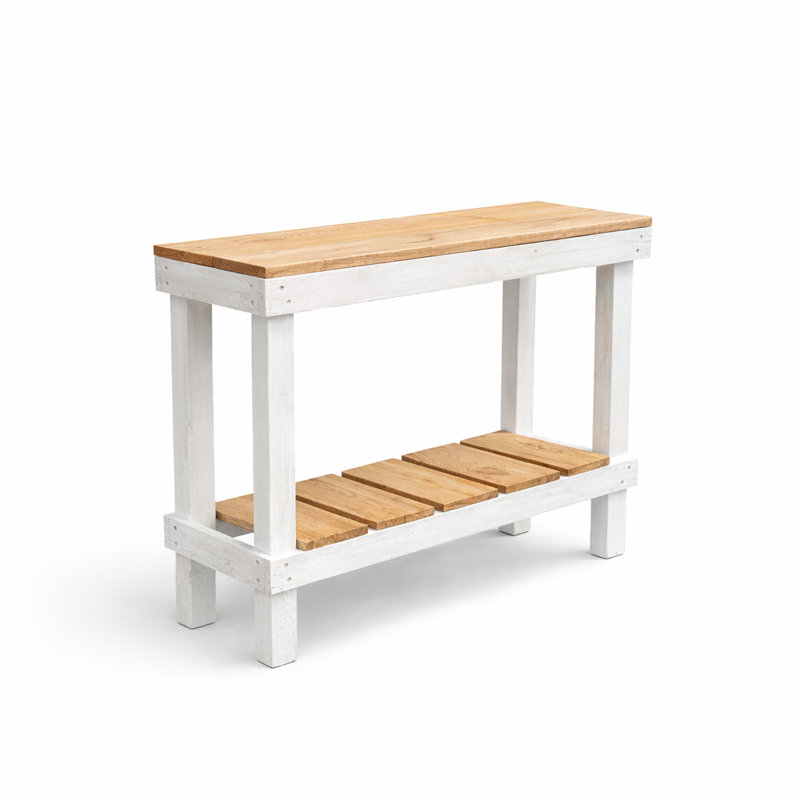 Table de canapé Topher, Brun / Blanc