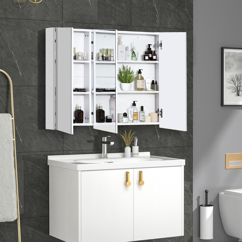 90mm W 65mm H Wall Mounted Required Medicine Cabinet Mirror