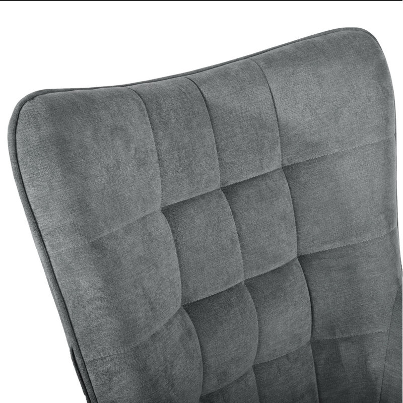 Drucker 68cm Wide Tufted Wingback Chair, Grey Fabric