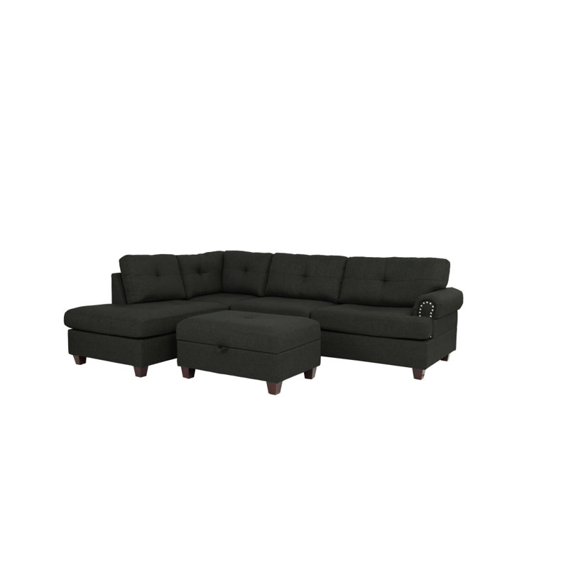 Canapé modulaire 3 pièces Modern Modern, Noir multi