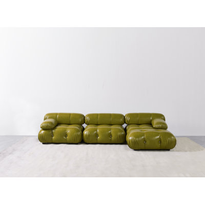 Daejuan Faux Leather L-Shaped Sectional Reversible