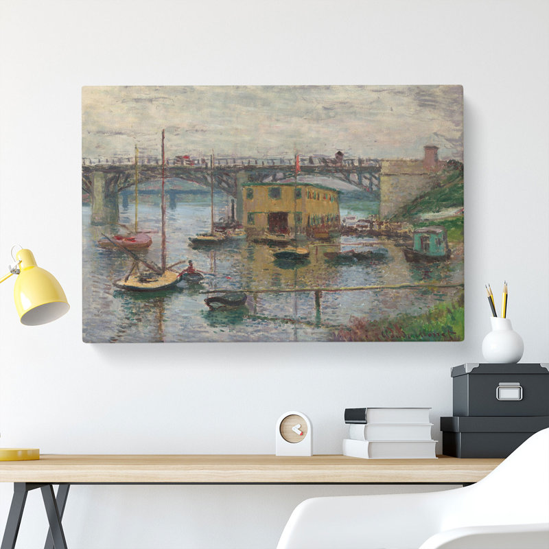 Bridge At Argenteuil by Claude Monet - Wrapped Canvas Painting, 50cm H x 76cm W x 3cm D