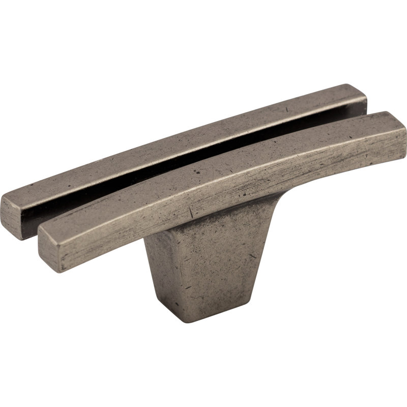 Flared 2 5/8" Length Geometric Knob, Pewter Antique