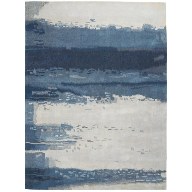 Wool Abstract Area Rug, Rectangle 8'3" x 11'