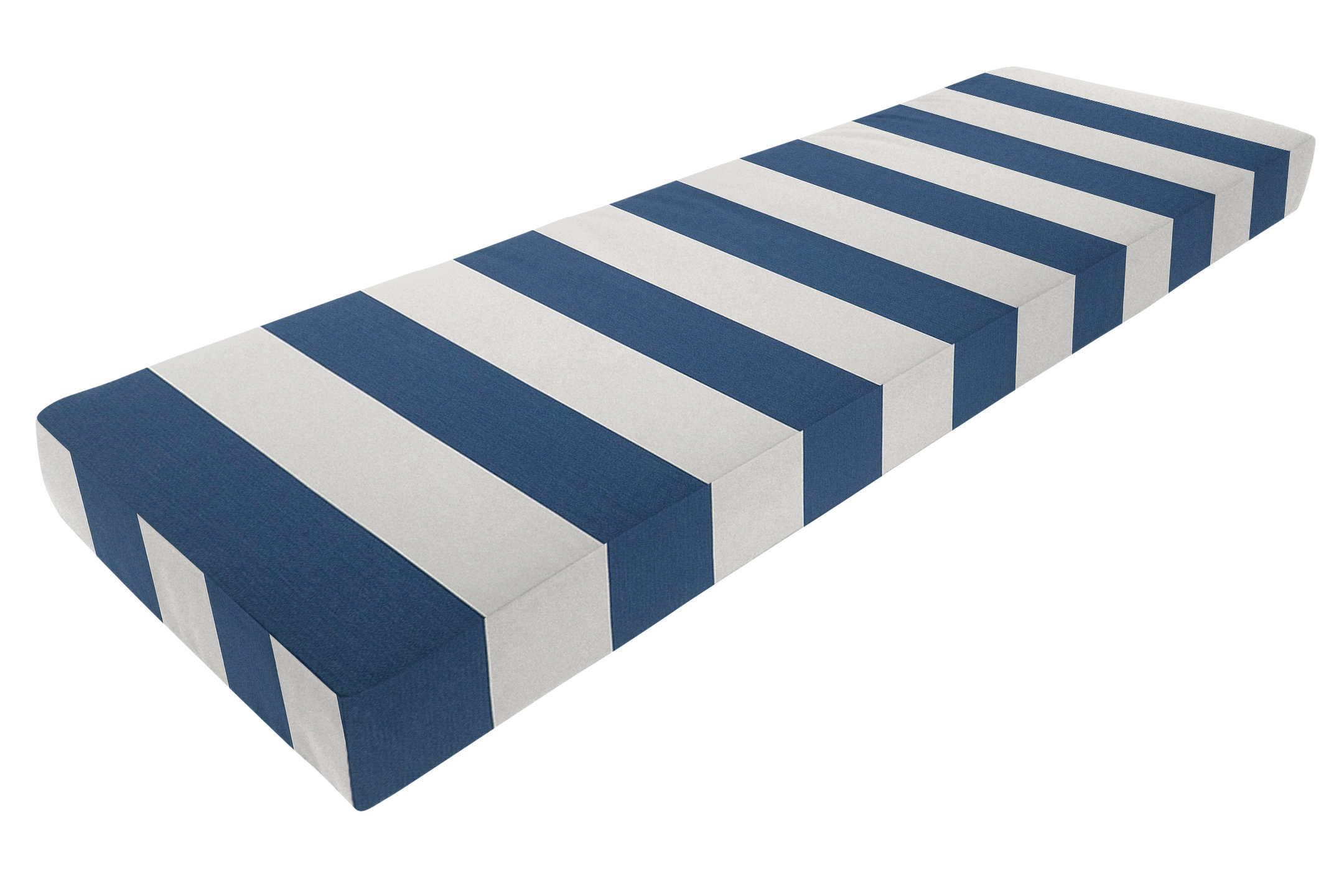 Blue and white discount striped bench cushion