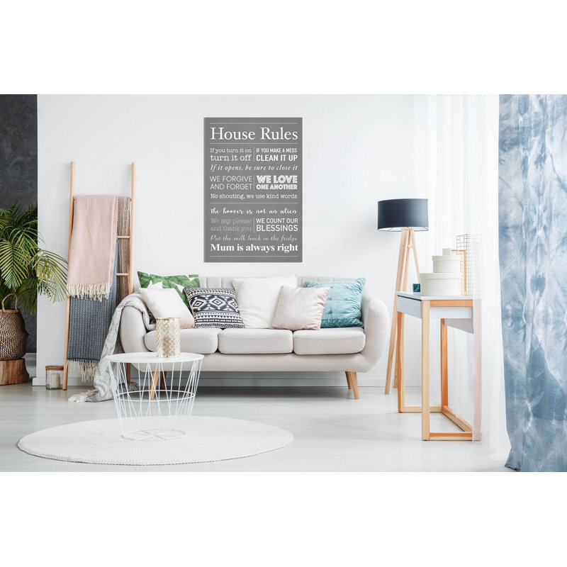 House Rules - Wrapped Canvas Print, 46cm H x 31cm W