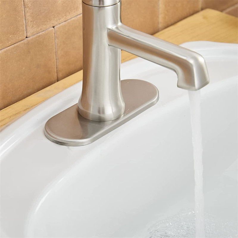 Robinet de salle de bains monotrou avec ensemble de drainage, Nickel brossé