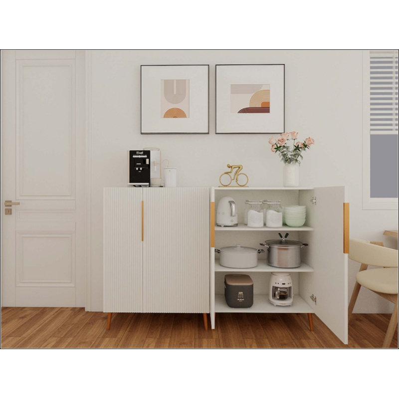 Modern Sideboard Cabinet With Handles For Elegant Kitchen And Dining Room Storage