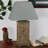 Hetrick 24" Natural Slate Outdoor Table Lamp with Grey Shade