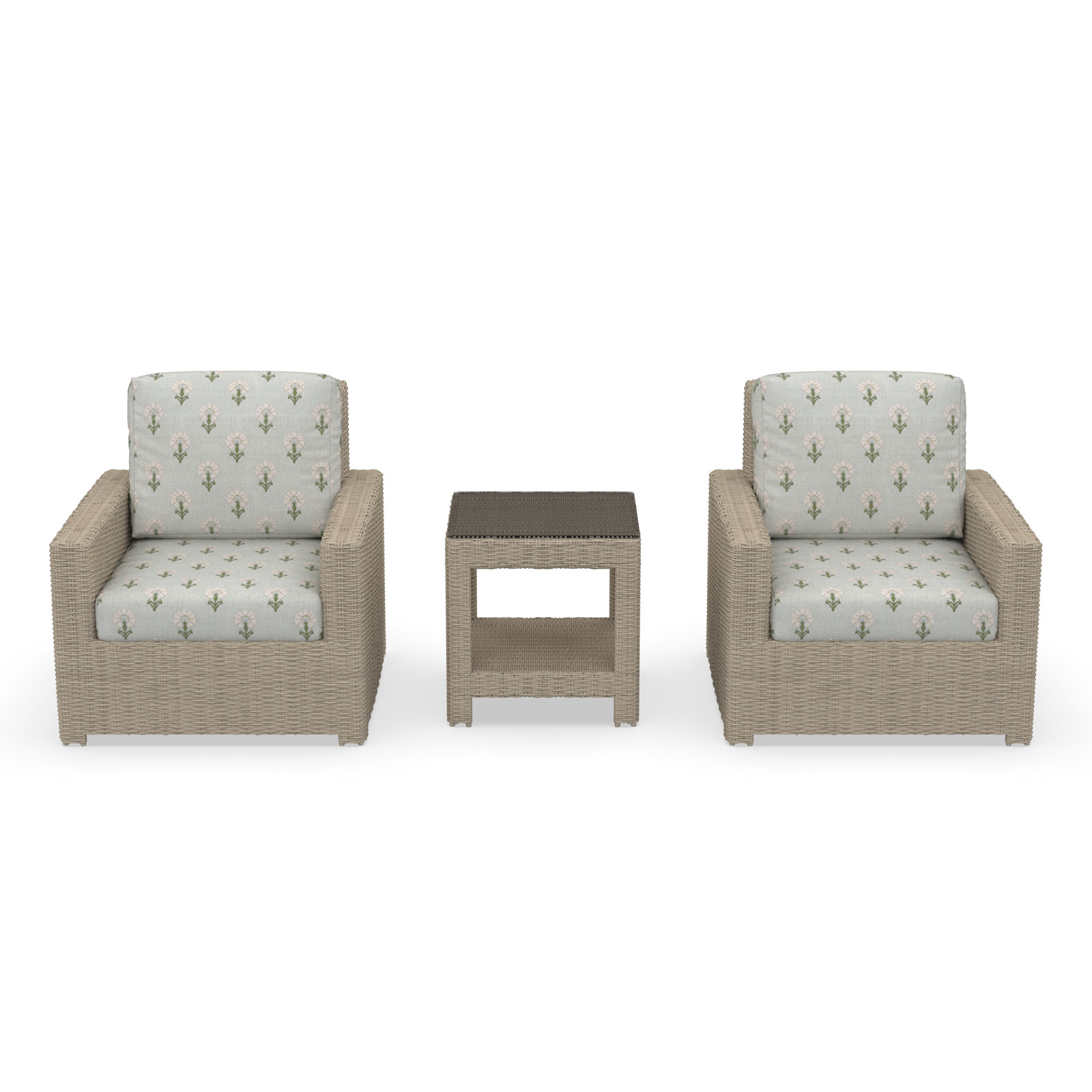 Henri 2-Person Sunbrella® Patio Seating Group, Mira Celeste
