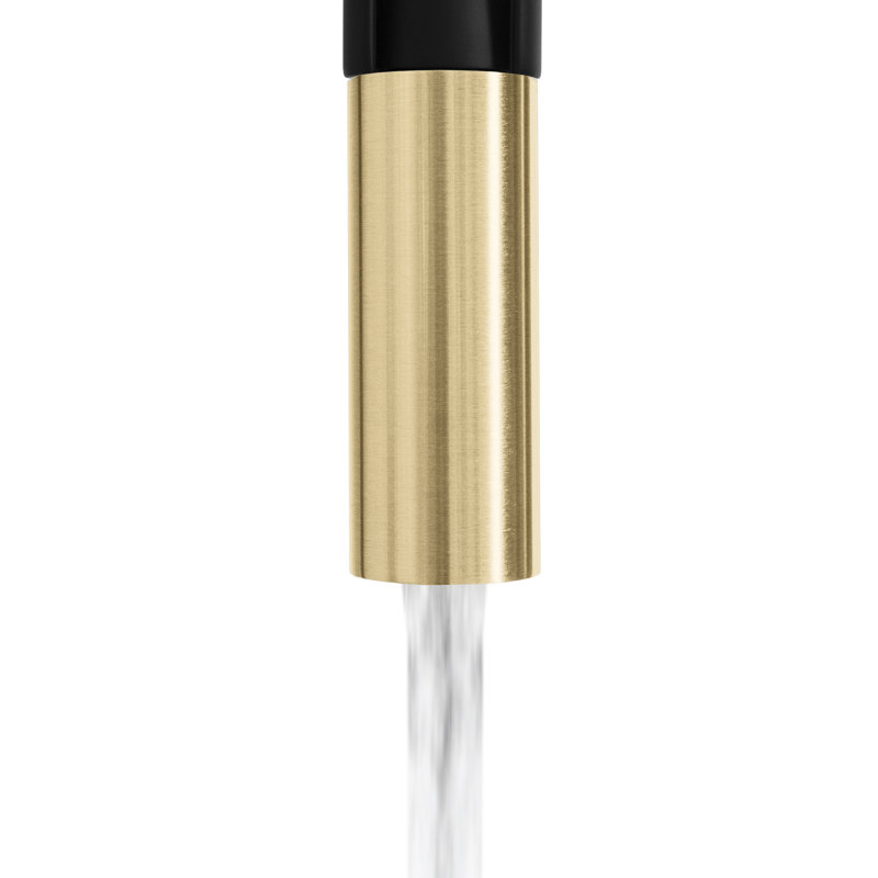 Robinet de cuisine à poignée simple ZLINE, Noir mat; bronze champagne