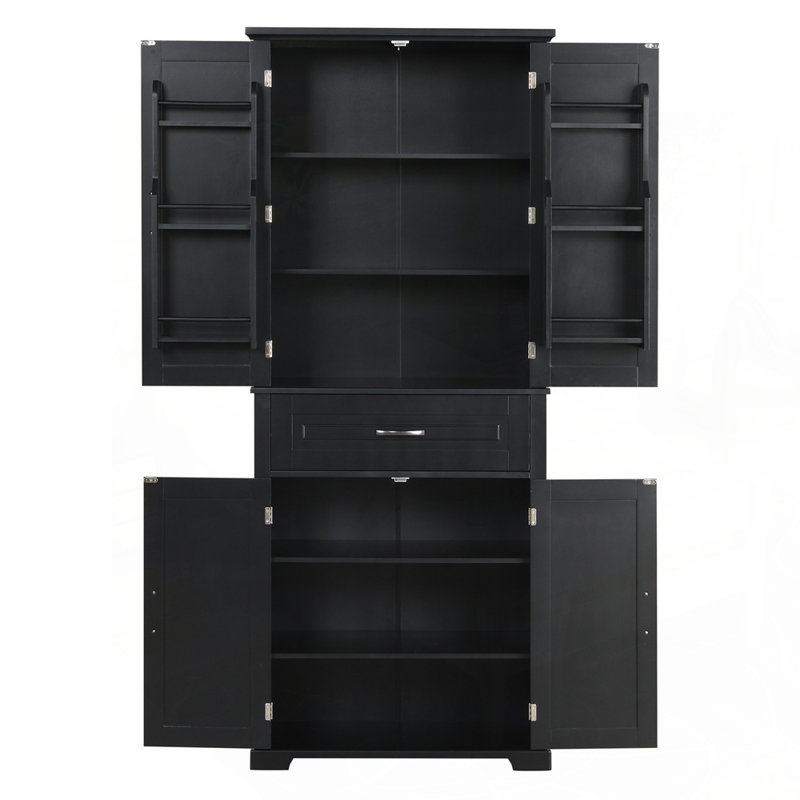 Armoire de rangement polyvalente avec tablette réglable, Noir