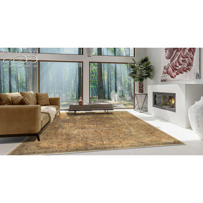 Iknoor One-of-a-Kind 10'9'' X 8'1'' Large Rectangle Lamb's Wool Area Rug Ivory