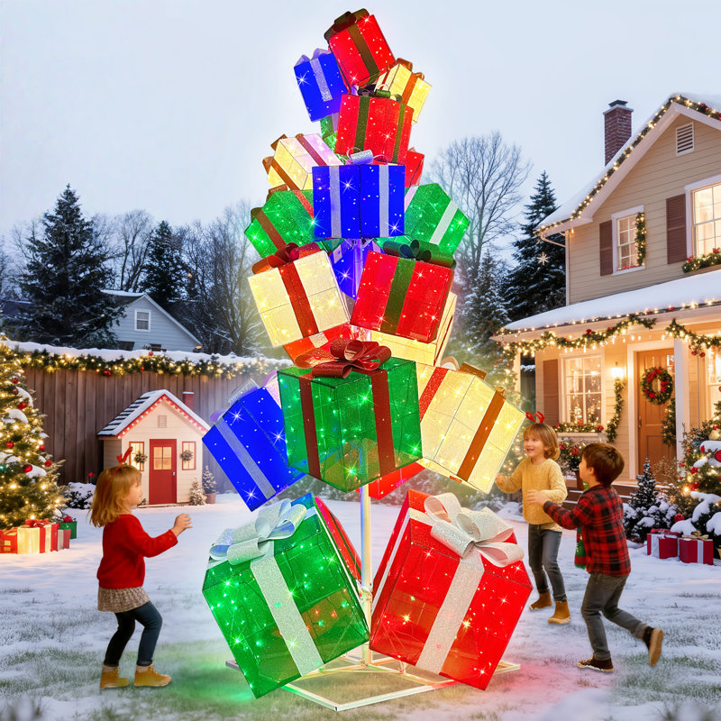 Arbre de Noël 10,8 pi pré-éclairé avec 1000 lumières DEL bicolores