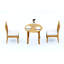 3 Seats 4 Pcs Grade-A Teak Wood Dining Set: 36" Round Table And 3 Caranas Arm Chairs #11Ca0703-816432066-816432069