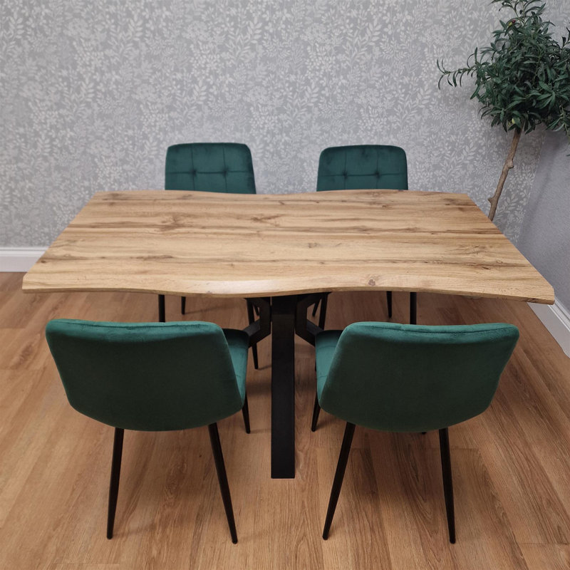 4 - Person Dining Set, Green, 75cm H x 140cm W x 80cm D