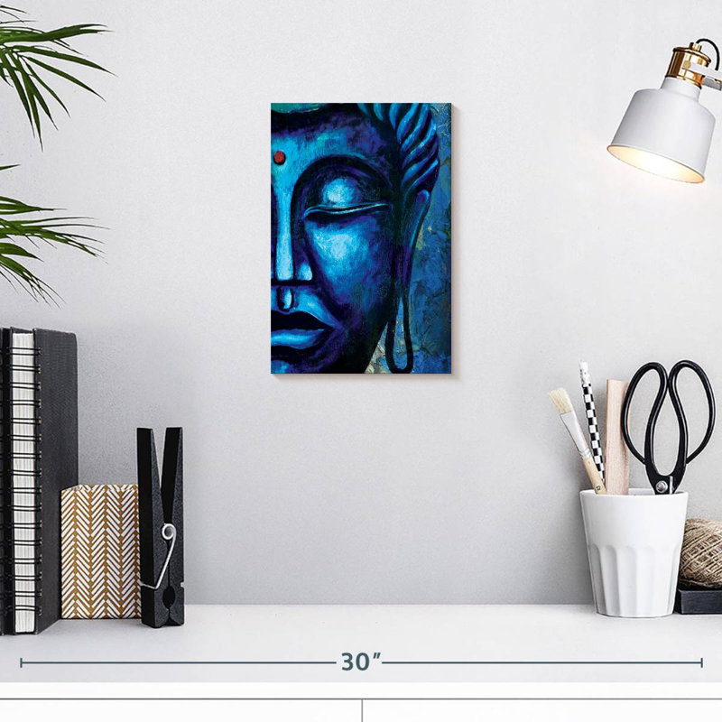 Visage de Bouddha rutt Leisha II, H 12 po x l 8 po