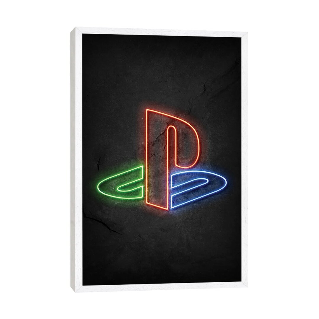 Leinwandbild Playstation Logo Neon