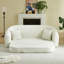 Canapé inclinable incurvé convertible, canapé-lit 2 en 1 escamotable avec base escamotable, siège profond et deux coussins, revêtement en chenille, aucun assemblage requis-1705609708