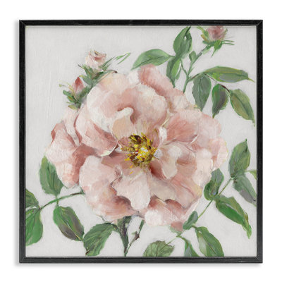 Estampe numérique traditionnelle avec fleur rose simple, design par Sally Swatland