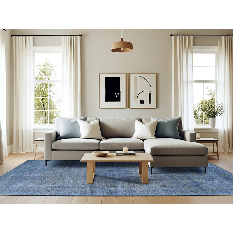 Tapis oriental bleu Roldene, Rectangle 6 pi x 9 pi
