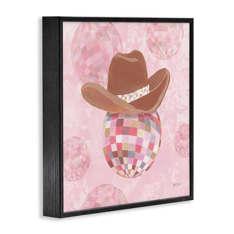 Rosy Hued Cowgirl, H 12 po x l 12 po, Giclée encadrée noir minuit