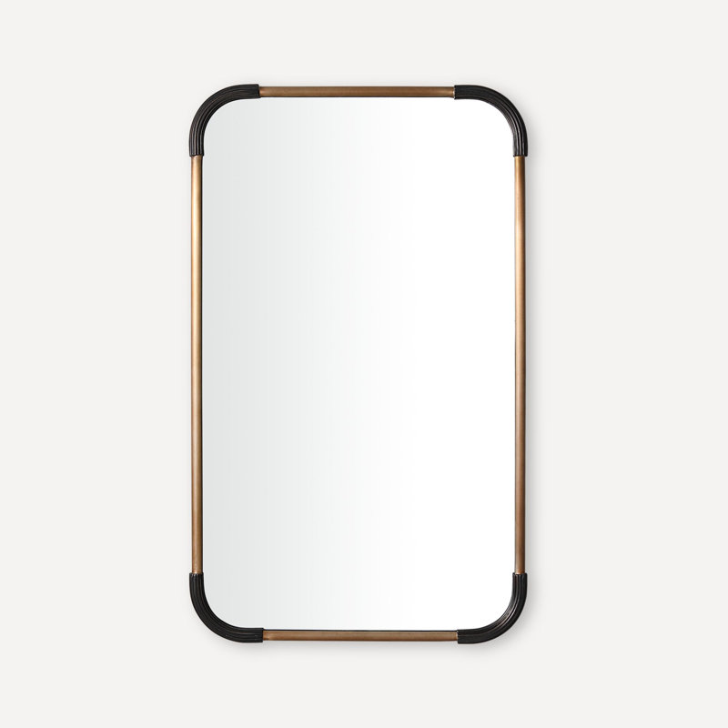 Mixed Metal Mirror, Aged Brass