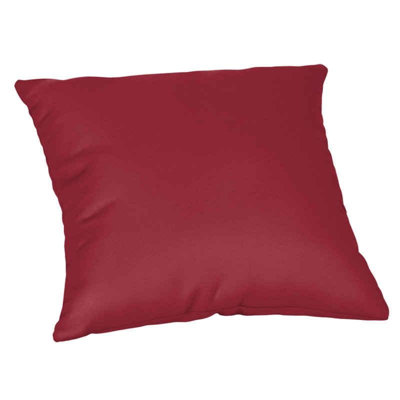 Casual Cushion Solid Sunbrella® Fabric 1-Piece Indoor/Outdoor Square Throw Pillow, 18"W x 18"L, Canvas Burgundy, 18"H x 18"W
