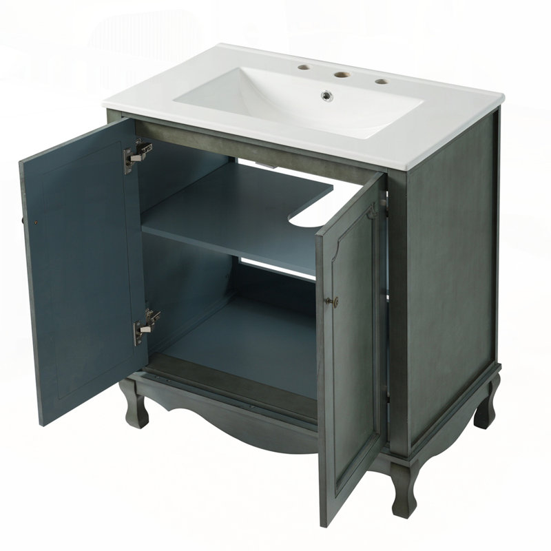 Charming Vintage Bathroom Vanity with Multiple Functional Features