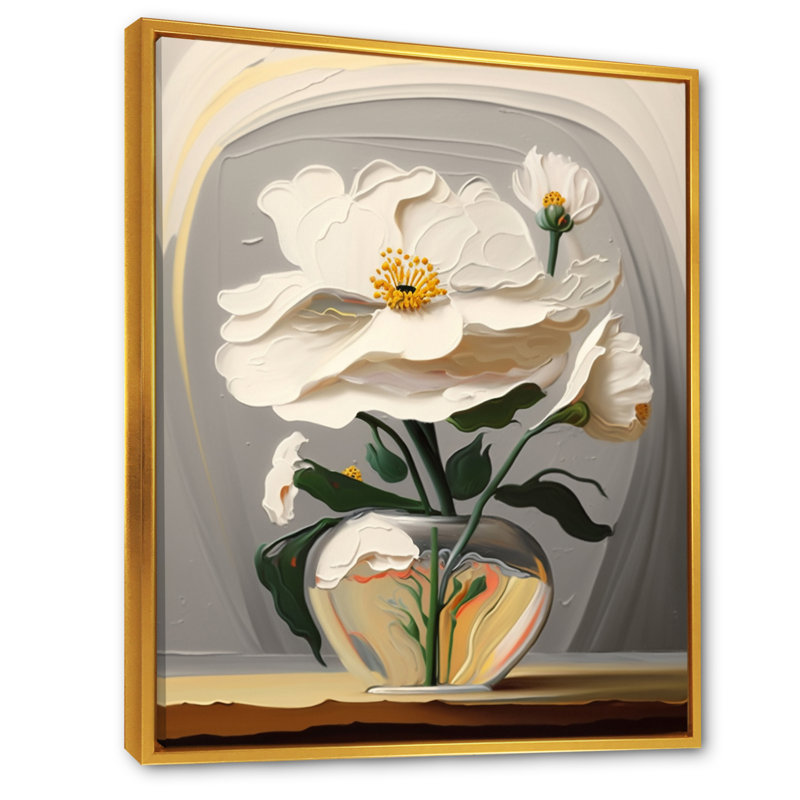 «Blossoming White Flowers Still Life I», reproduction d'art sur toile florale, H 32 po x l 24 po x P 1 po