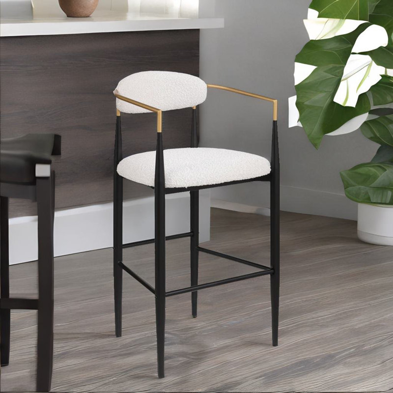 Jamisyn Upholstered Counter Stool with Iron Frame