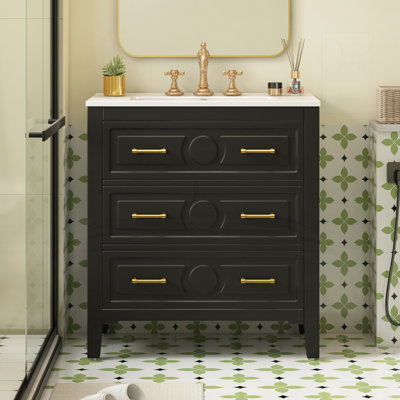 Meuble-lavabo 30 po avec lavabo en céramique