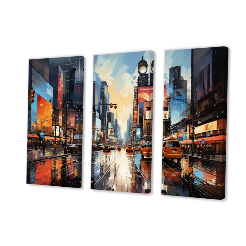City Philadelphia Popart II - impression sur toile tendue 3 pièces, H 40 po x l 60 po x P 1 po