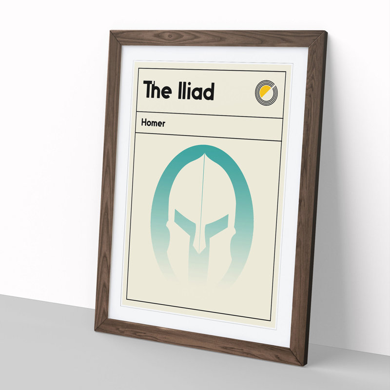 Book Cover the Iliad Homer - Picture Frame Graphic Art, Walnut, 65cm H x 48cm W x 2cm D