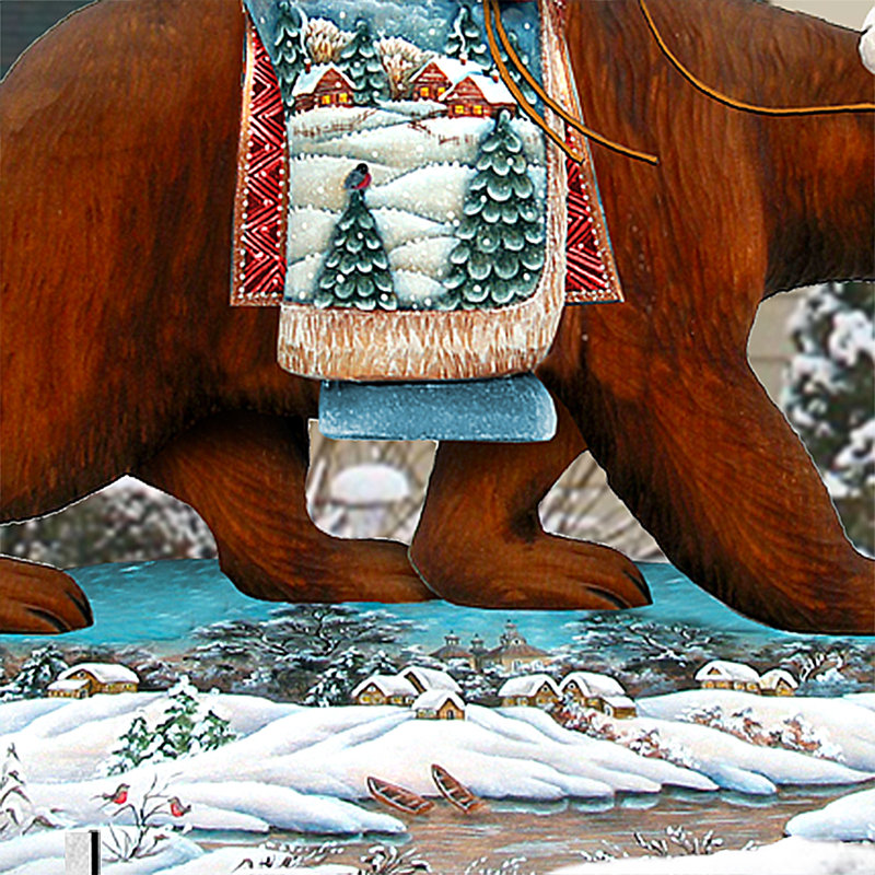 « grizzly bear », art de gazon père noël