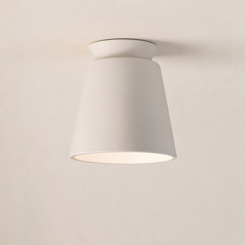 Logan Radiance - Trapezoid Ceramic Flush-Mount, Matte White, Incandescent (Not Included)