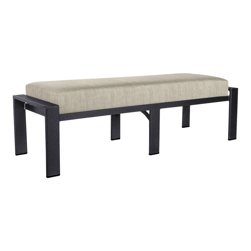 Studio Outdoor Bench, Graphite, Flagship Stone Sunbrella®