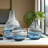 Manzer 7" Mouthblown Colored Blue Glass Table Vase-329916536-329916487