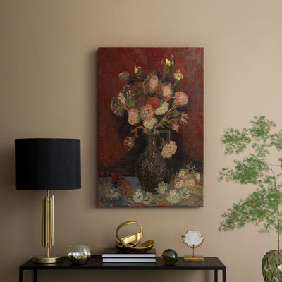 Vase with Chinese Asters and Gladioli -Gallery Wrapped Canvas by Vincent van Gogh