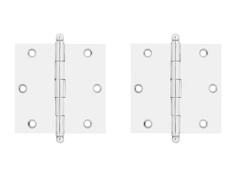 Solid Brass Mortise Hinge, Polished Chrome, 4.25'' H x 2.5" W x 2.5" D