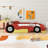 Twin Size Race Car-Shaped Platform Bed With Wheels,Redold Sku:Wf311965Aaj)